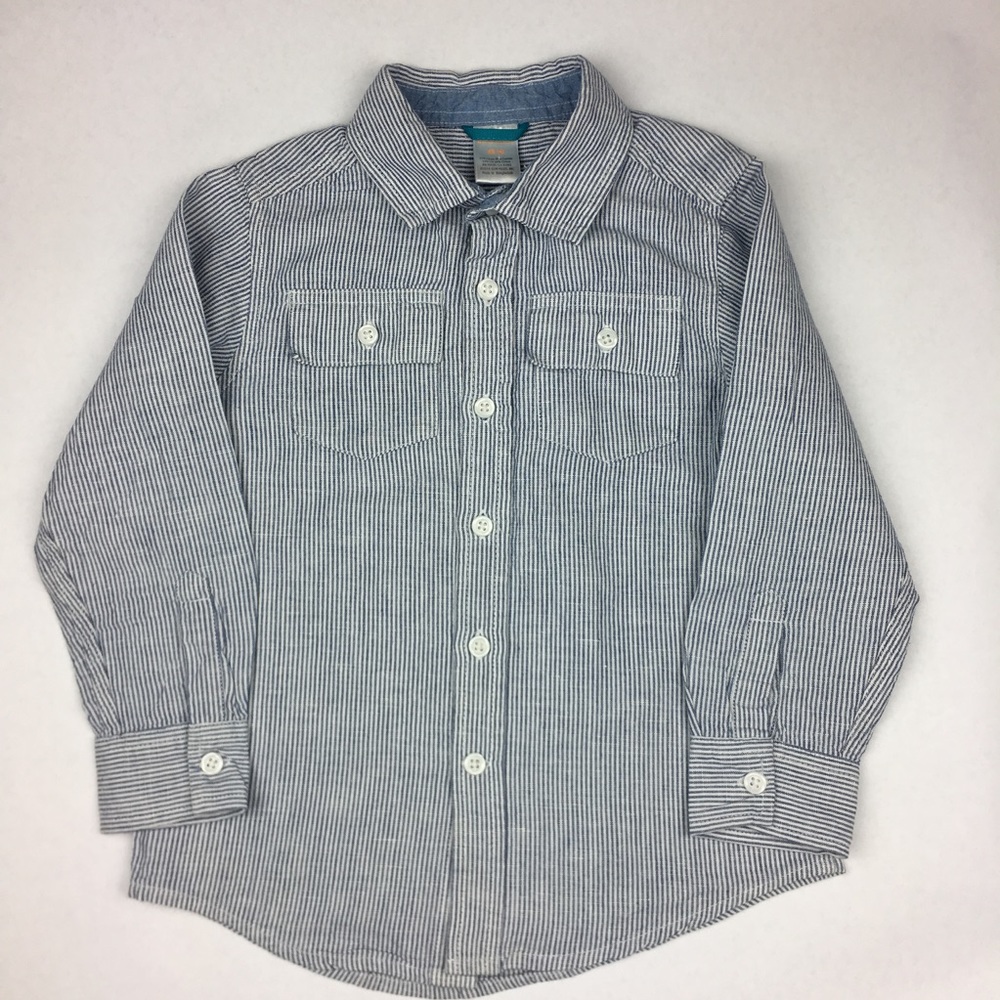 Gymboree boys stripe button down chambray shirt